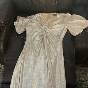 Tahari gold dress